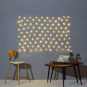 Gresonic LED Net Outdoor Mesh Lights - 100 LEDs 3.2ft x 4.2ft Waterproof String Lights for Outdoor Decoration (Warm White)