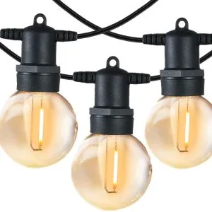 LED Outdoor String Lights - 12 Bulbs, Waterproof, White