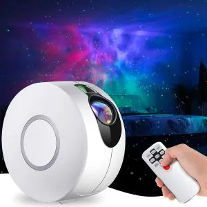 Galaxy Starry Sky Projector, 3D Starlight Projector Lamp with Remote Control, 8 Colours, Aurora Effect Night Light (HR-A1)