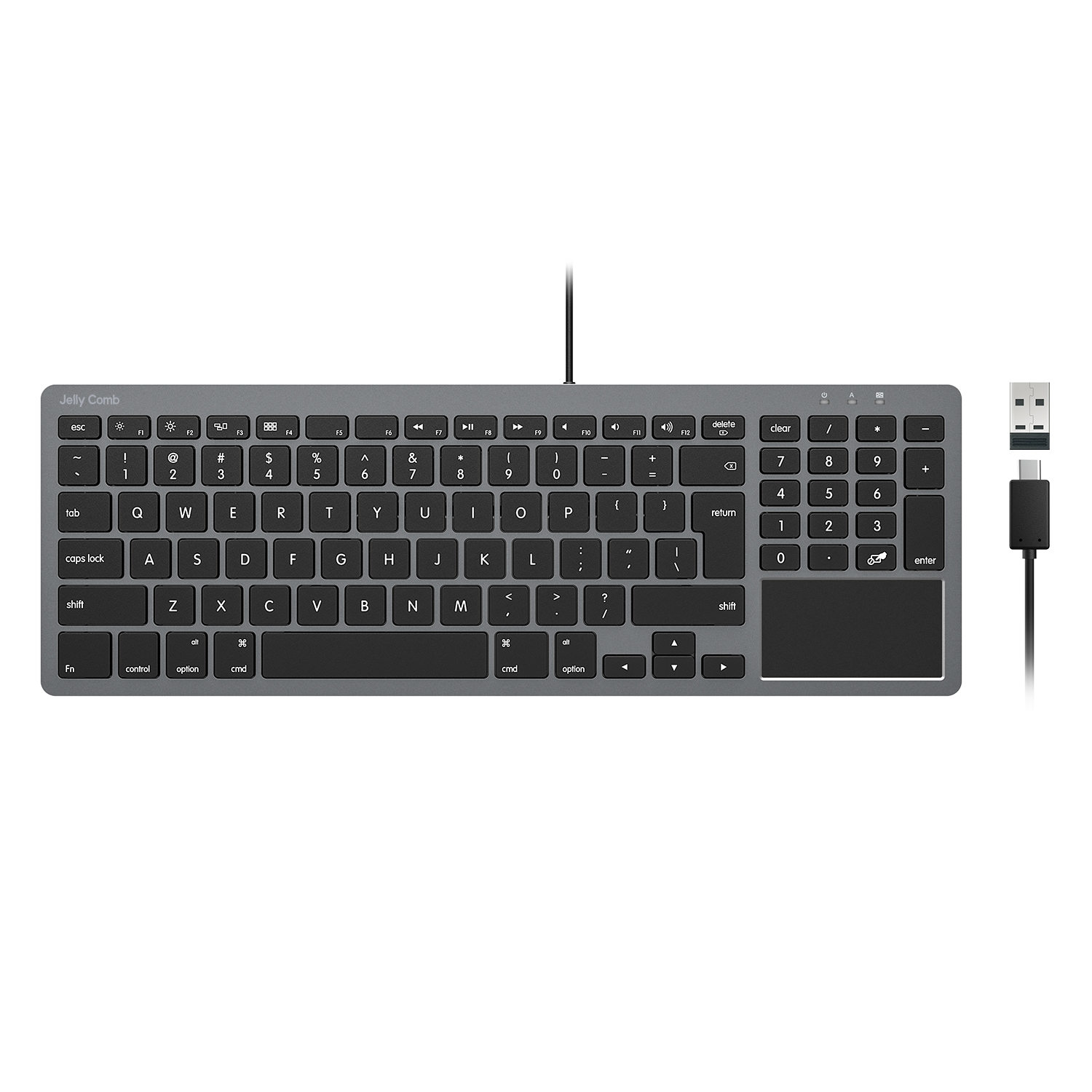 Jelly Comb Wired Keyboard With Touchpad USB Type C For Mac Windows Jelly Comb Wired Keyboard With Touchpad USB Type C For Mac Windows