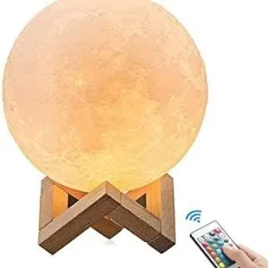 OxyLED 3D Moon Lamp, 16 Colors 7.1 Inch with Stand Remote Touch Control
