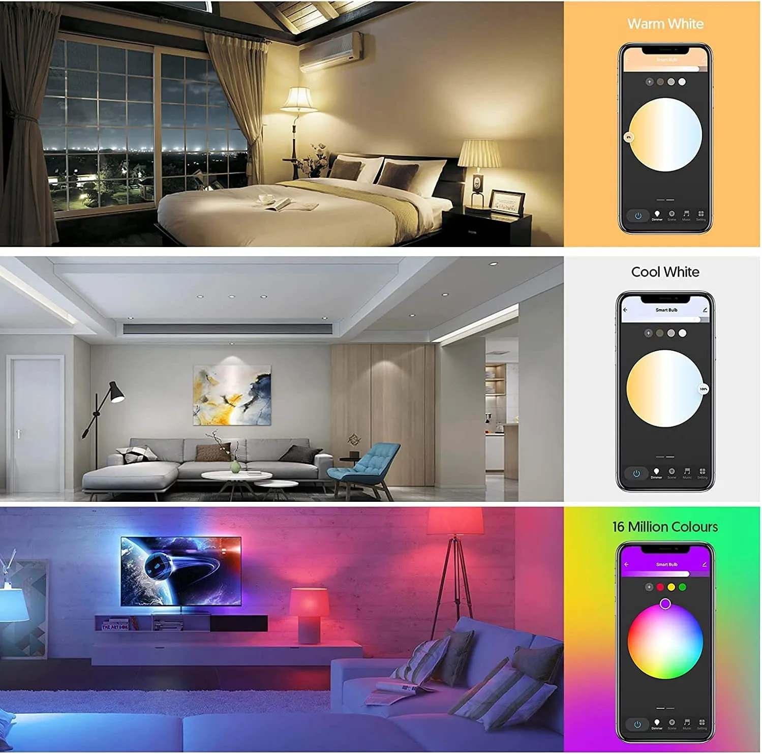 FREECUBE Smart LED RGBCW Candle Bulb - B22, 5W, 4 Pack - Image 4