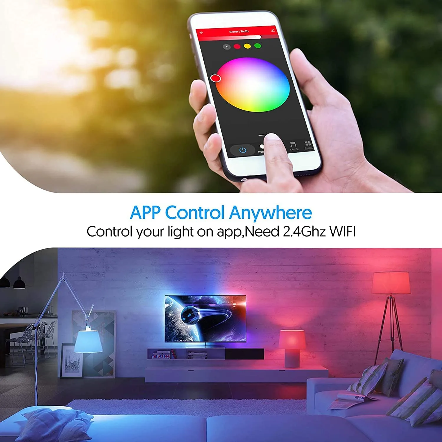 FREECUBE Smart LED RGBCW Candle Bulb - B22, 5W, 4 Pack - Image 3