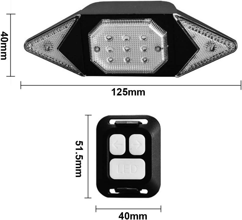 LiangYou Bike Rear LED Light - Bicycle Indicators with Wireless Remote Control, Rechargeable 