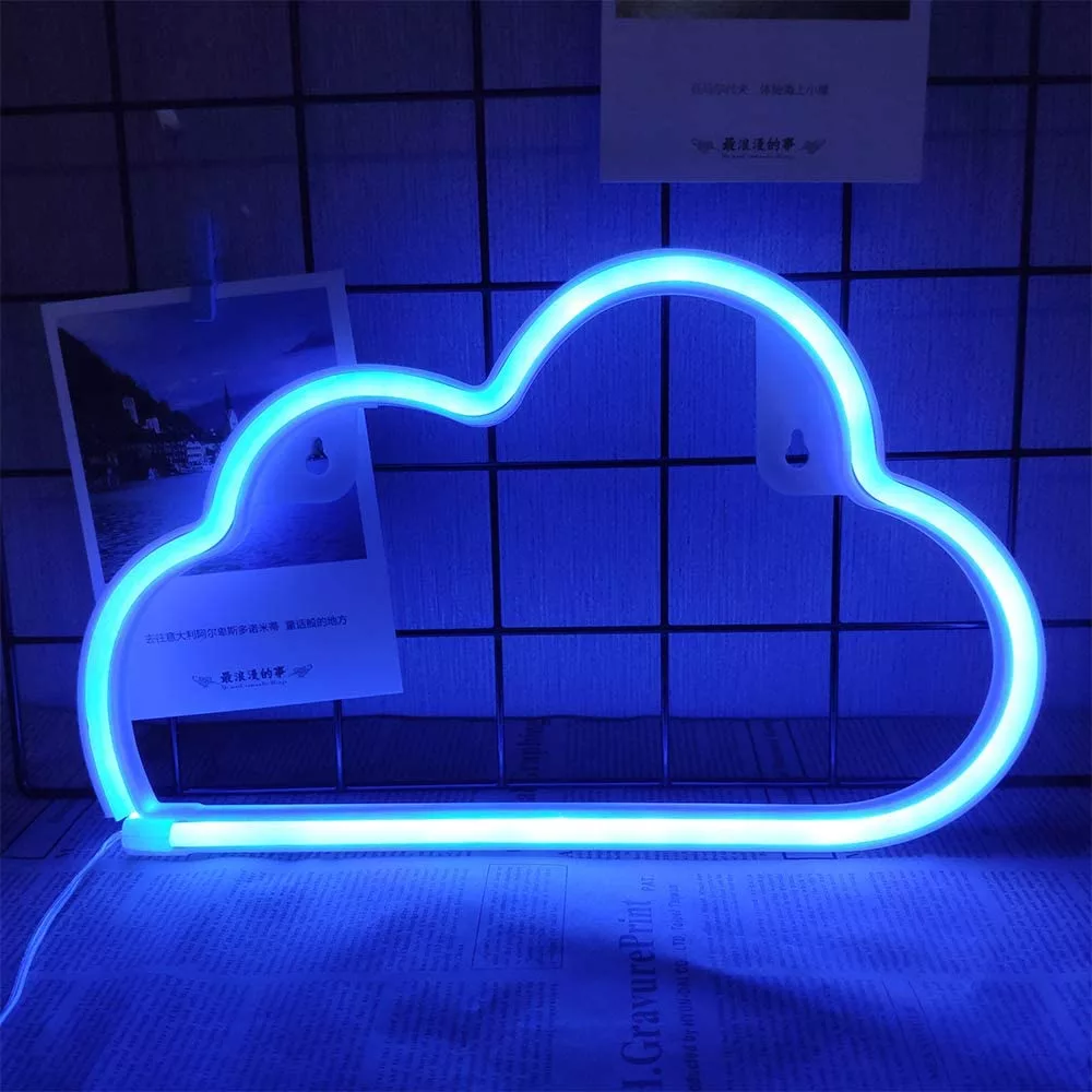 Cloud Neon LED Light - Blue, Battery/USB Operated - TheShop.pk