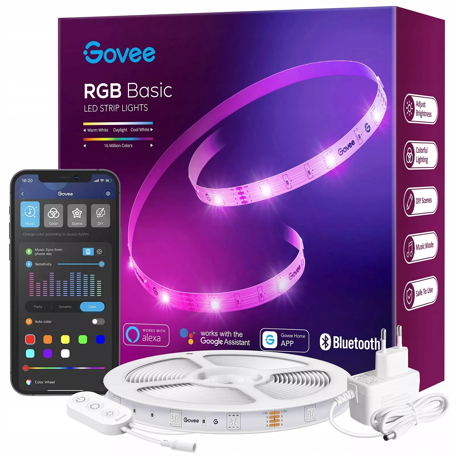 Govee Smart RGB Basic Strip Light with App Control - 10 meter